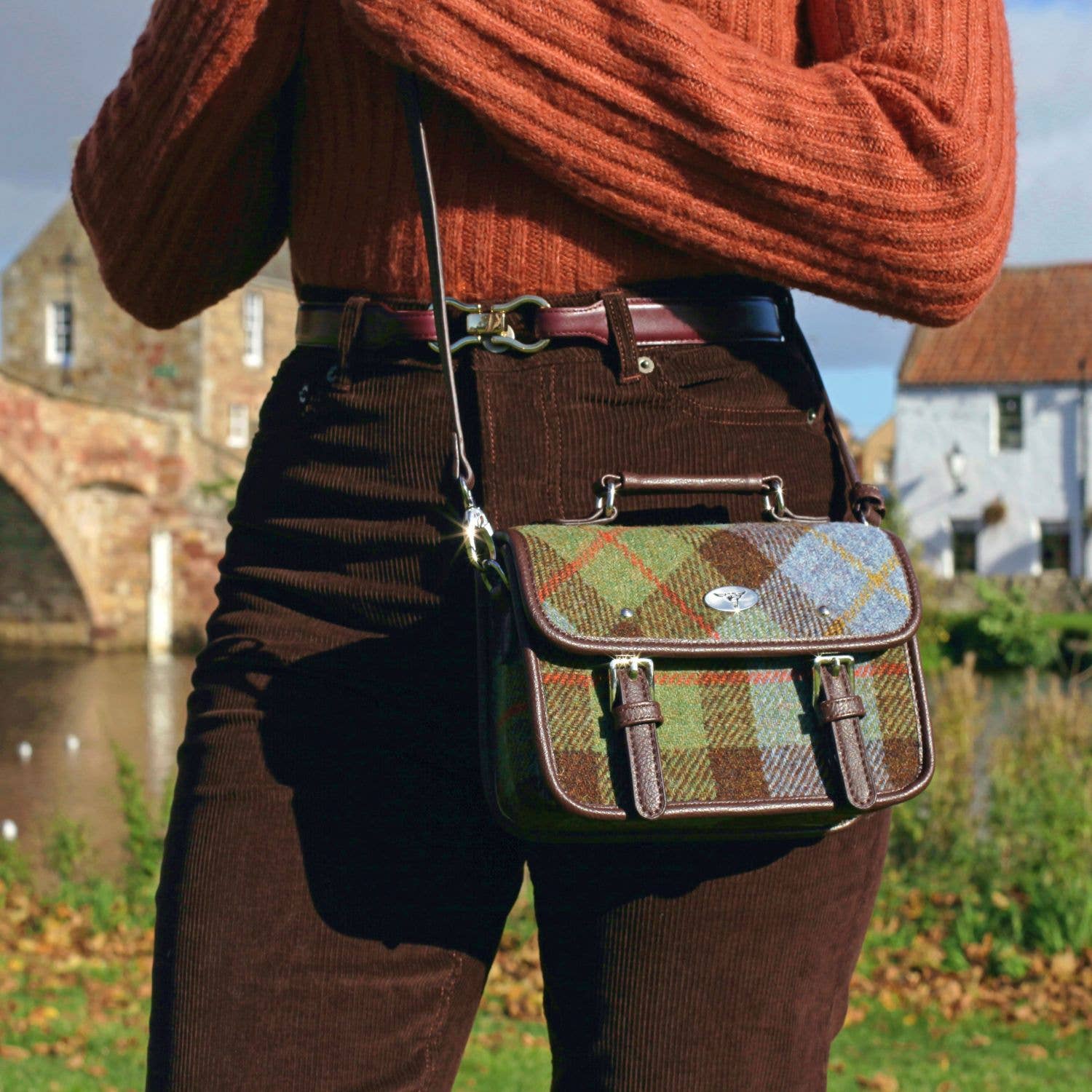 Dublin Gift Company - Wholesale Satchel - Women's - Ladies Scottish Harris Tweed Mini Satchel5
