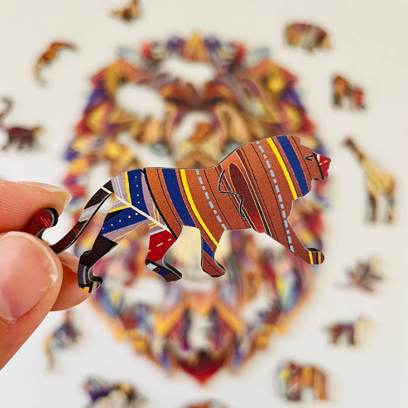 Lubiwood - Wholesale Puzzle - Adult - Mighty Lion Jigsaw A4 Premium Box10