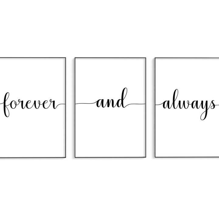Ensemble de 3 Impressions Pour Toujours et À Jamais pour la vente par D'LUXE PRINTS