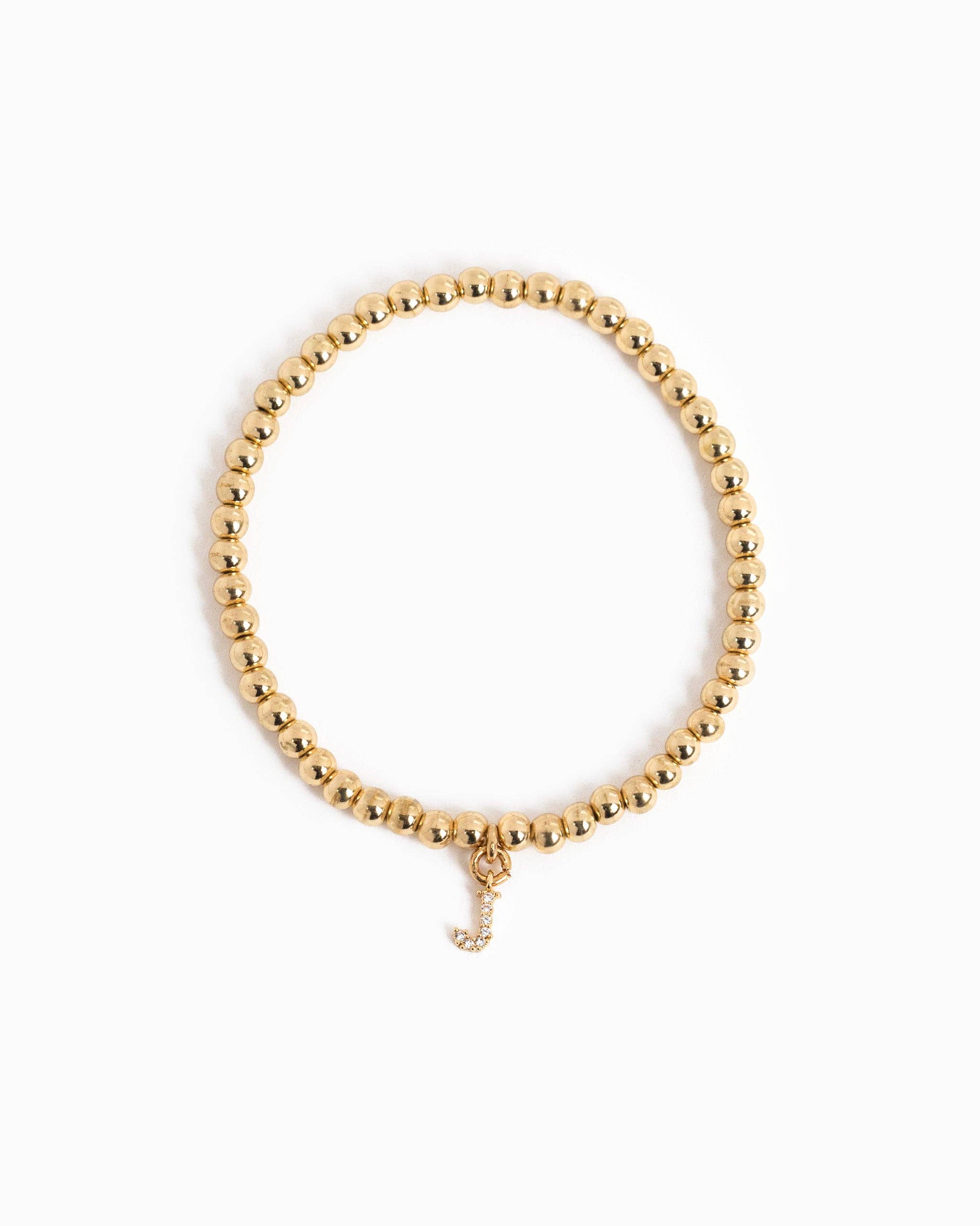 Sessori - Wholesale Charm/Dangle Bracelet - CZ Pave Letter Initial Stretch Bracelet8