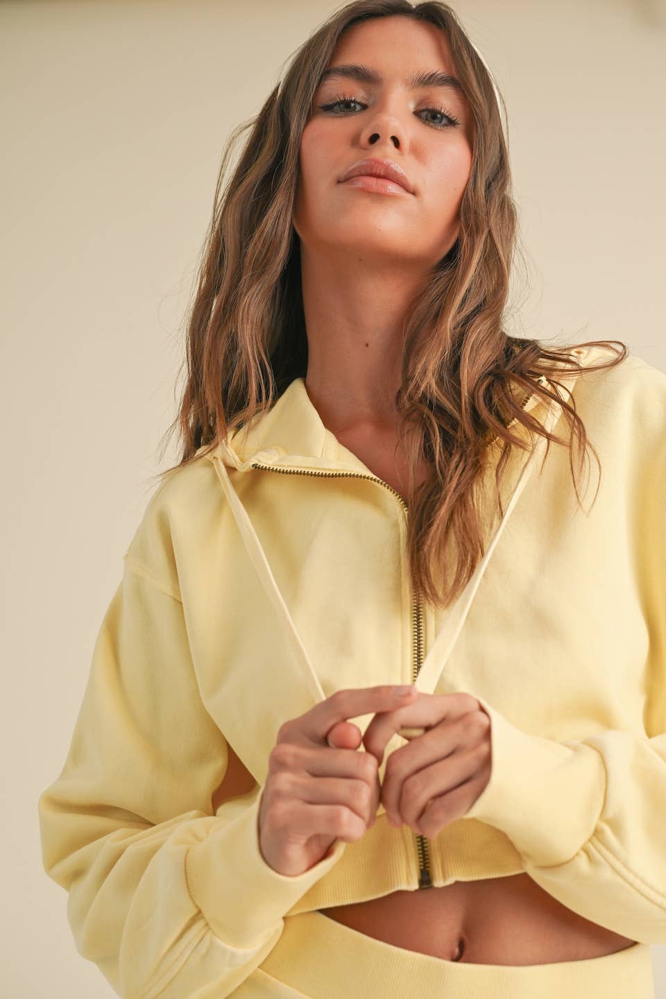 KIMBERLY C - Wholesale Hoodie - Women's - Mineral Wash Oversized Crop Hoodie21