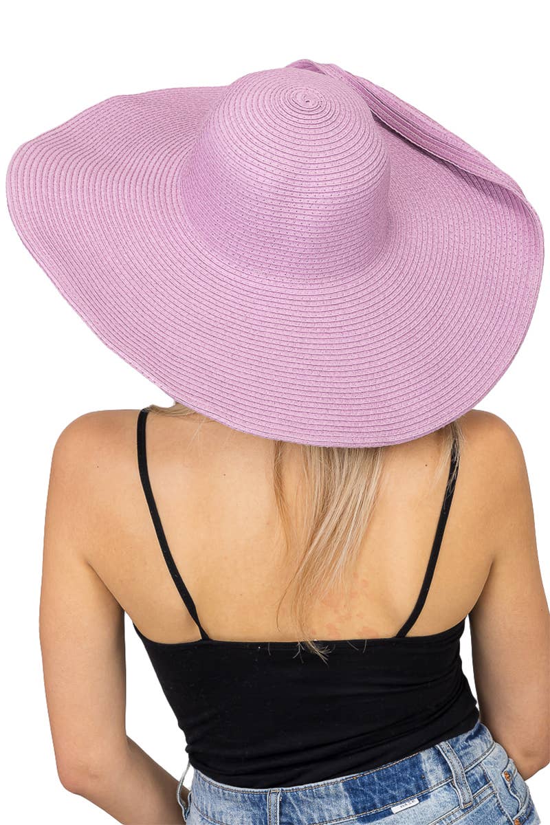 Cap Zone - Wholesale Straw Hat - Women's - Wire Brim Straw Beach Sun Hat26