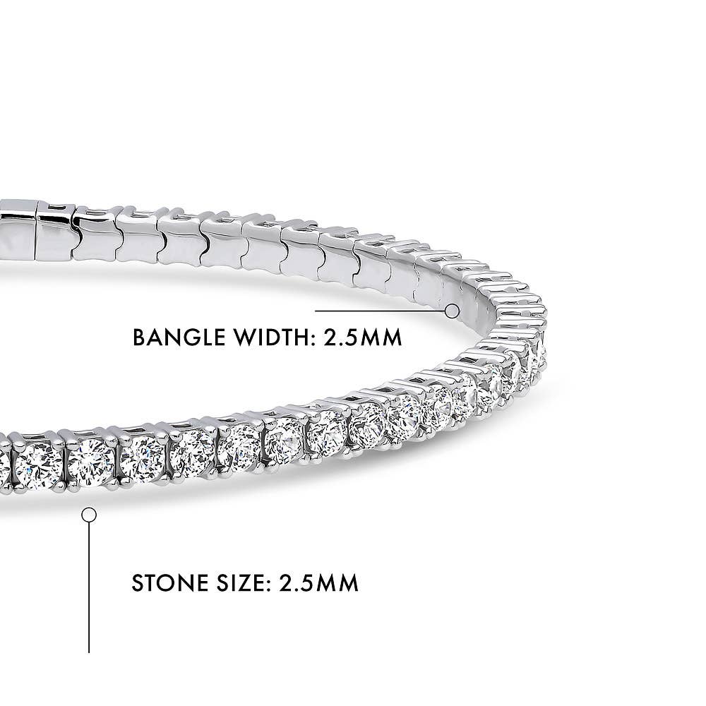 BERRICLE - Wholesale Bangle Bracelet - BERRICLE Sterling Silver Flexible CZ Bangle, 2-Piece Set9