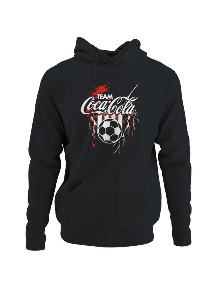 Officially Licensed Coca Cola Team Coca-Cola Soccer Splash Art Men's Hoodie for wholesale by Snack Tees