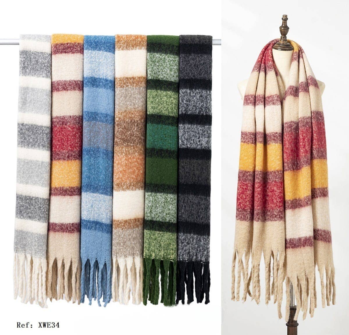 ASSORTMENTS SCARVES 12 UNITS PER PACKAGE. FALL-WINTER COLLECTION for wholesale on Faire