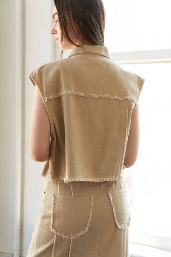 TORTORA Gilet in twill intrecciato - FJ1029 in vendita all'ingrosso su Faire4