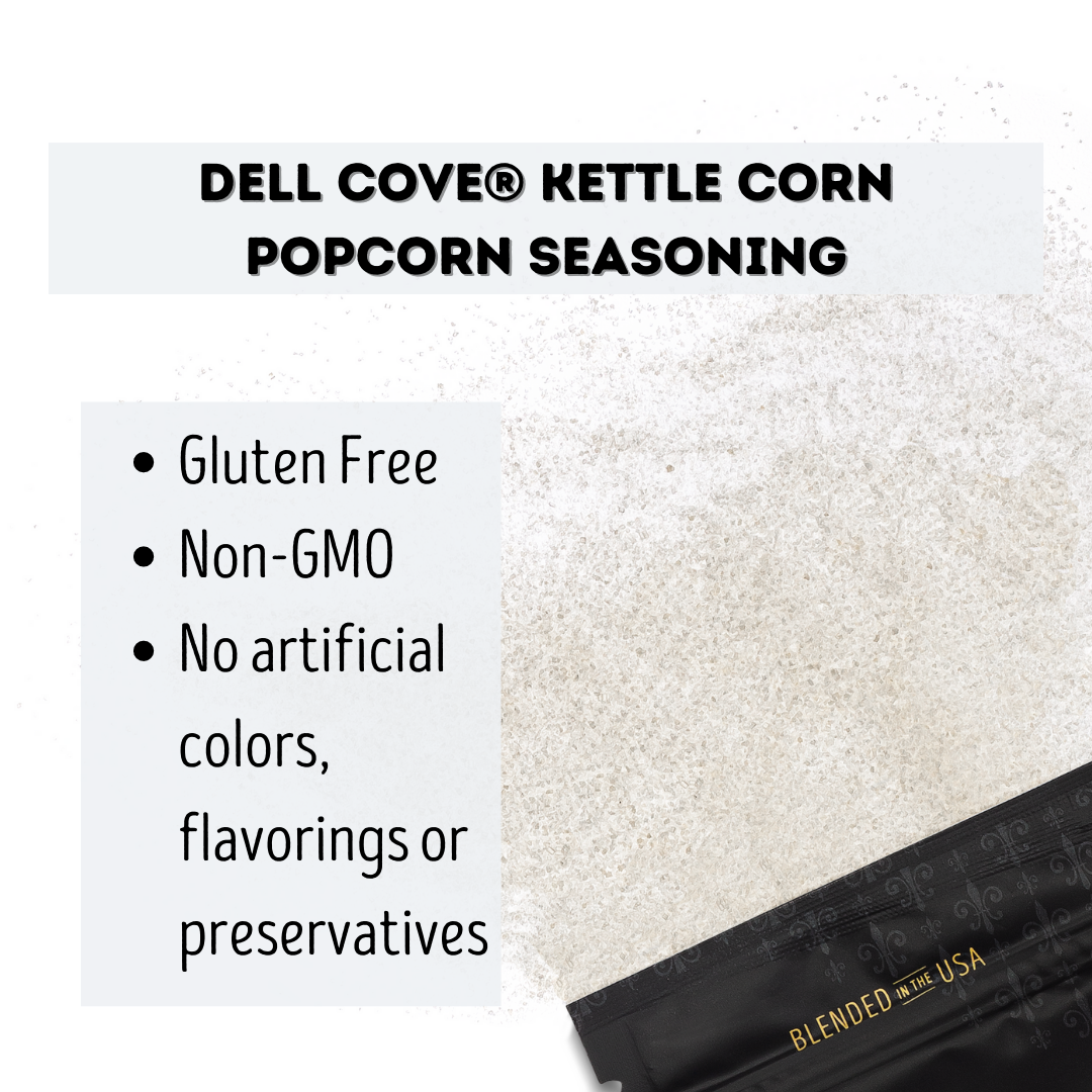 Dell Cove Spices & More Co. – wholesale Dried spice mix – Kettle Corn Popcorn Seasoning - Vegan, Gluten Free Topping3