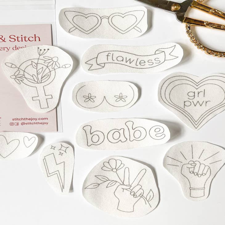 Feminist Girl Power Stick and Stitch Embroidery Patterns