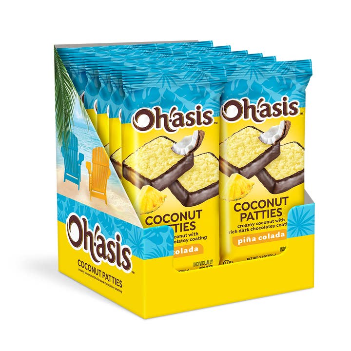 Piña Colada 2pc Cnct Pty 2.68 oz 12pc CDU for wholesale by LAS OLAS CONFECTIONS