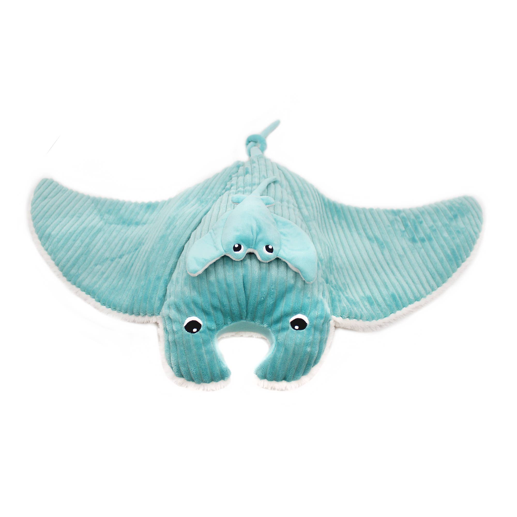 Les Déglingos, France - Vendita all'ingrosso Peluche - Bambini e neonati - Les Ptipotos manta raye e peluche baby azzurro acqua 72 cm3