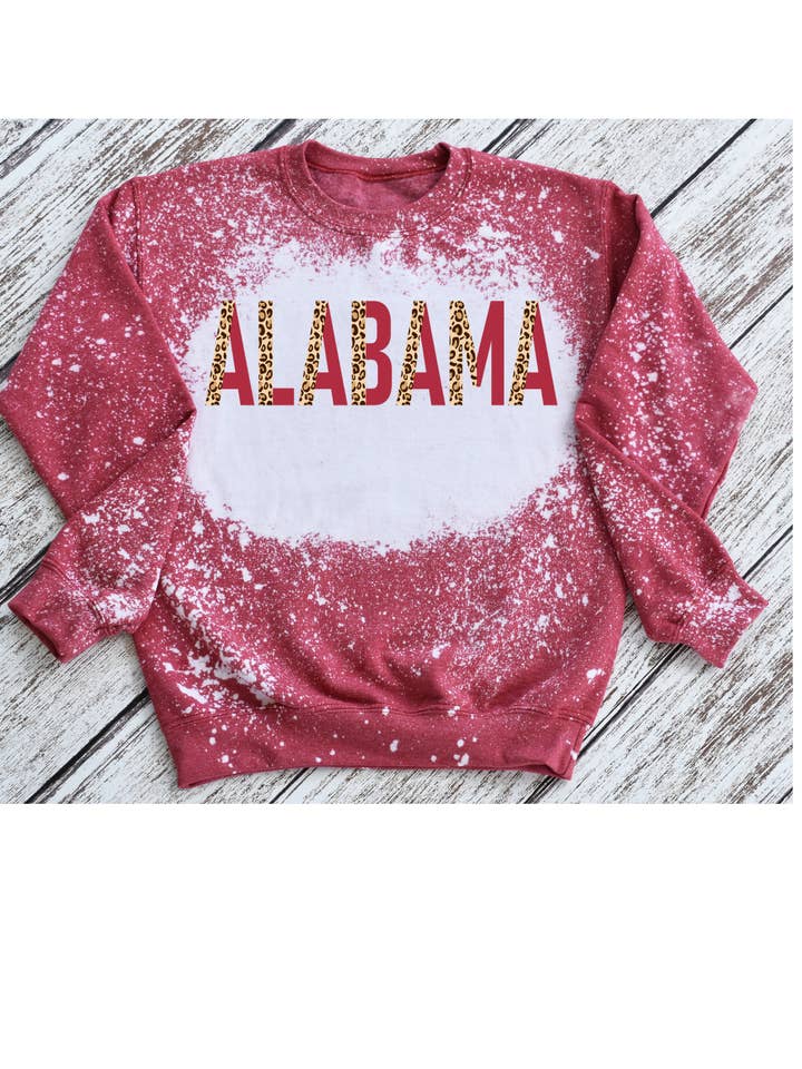 Alabama bleached crewneck sweatshirt for wholesale by 4 little hearts