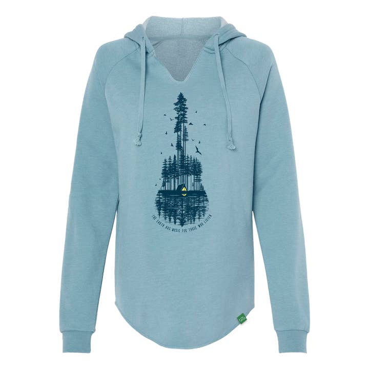 Sweat à Capuche Coupe Femme "La Terre a de la Musique" pour la vente par Wild Tribute