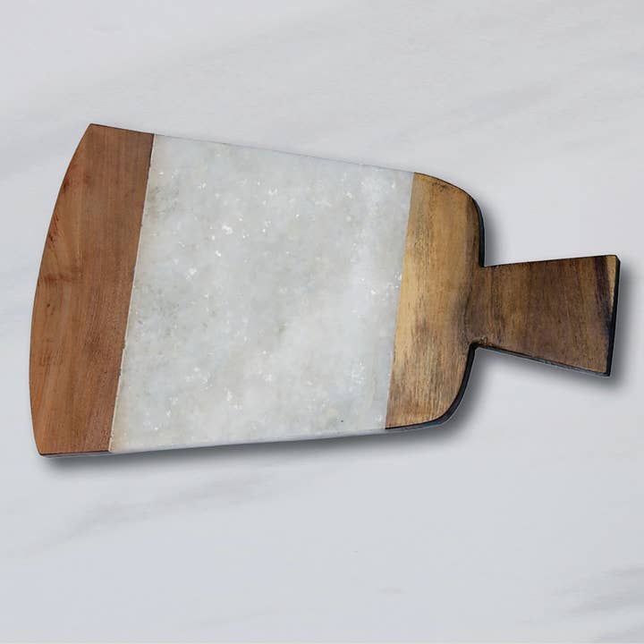 India Handicrafts Inc - Wholesale Cheese Board - Marble & Wood Cheese Tray