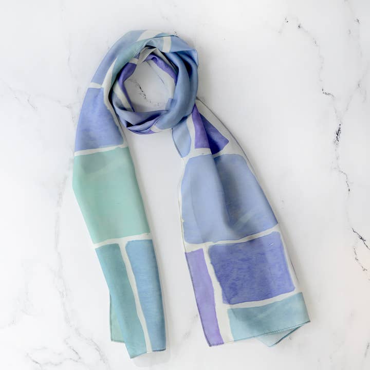 Antenna Studio - Venta al por mayor Bufanda - Mujer - Pañuelo de seda de diseñador con estampado «Pebbles Night»2