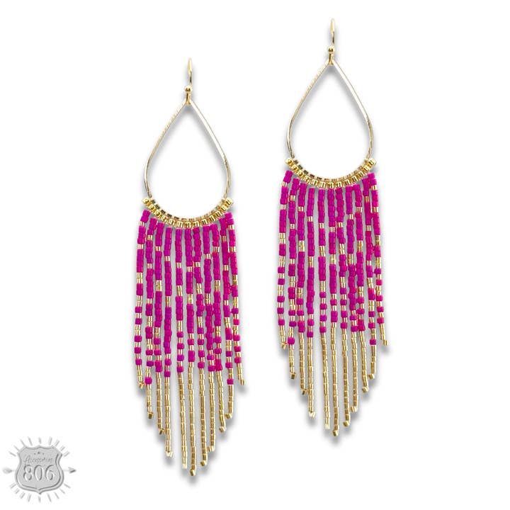 Seed bead fringe earring - LC for wholesale by Pink Panache Brands