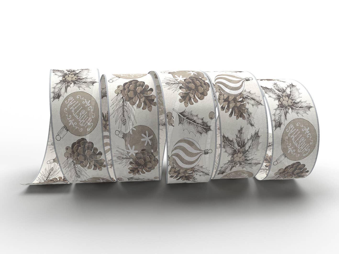 B&P Italia – fita para embrulhar presentes por atacado – Fita de tecido para embalagem de Natal X'MAS Ball2