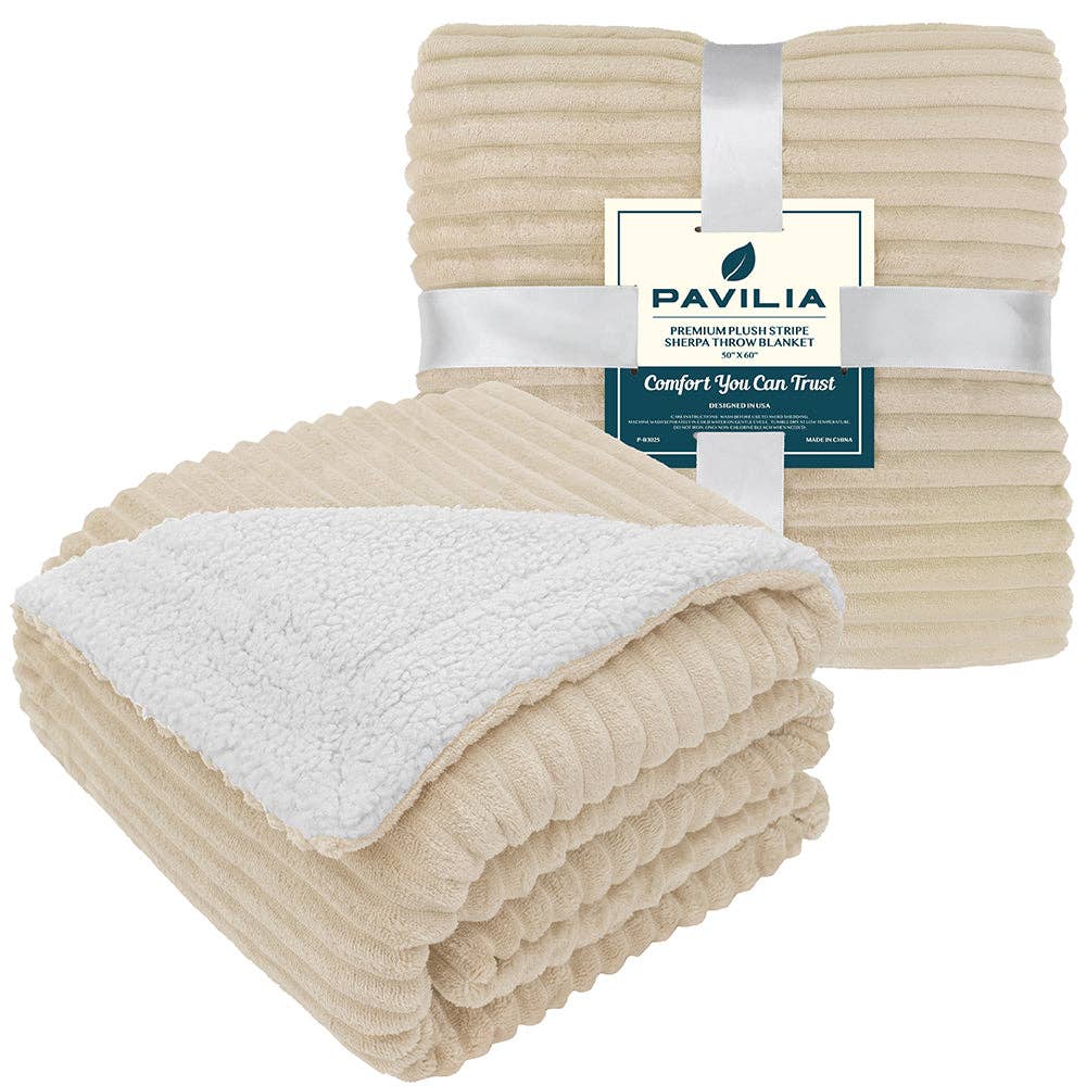 Pavilia - Vente Plaids - Plaid Sherpa côtelé36