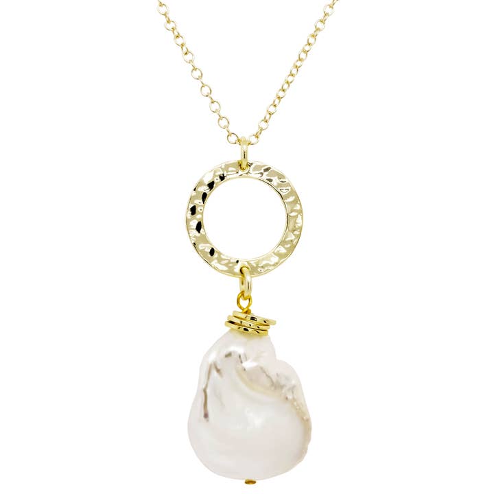 Dlux Jewels - Wholesale Pendant/Charm Necklace - Gold Plated Necklace with Kashi Fresh Water Pearl Design