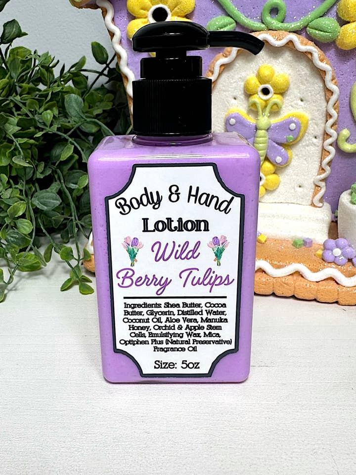Wild Berry Tulip Hand & Body Lotion | Spring Seasonal for wholesale by Mandatory Me Time