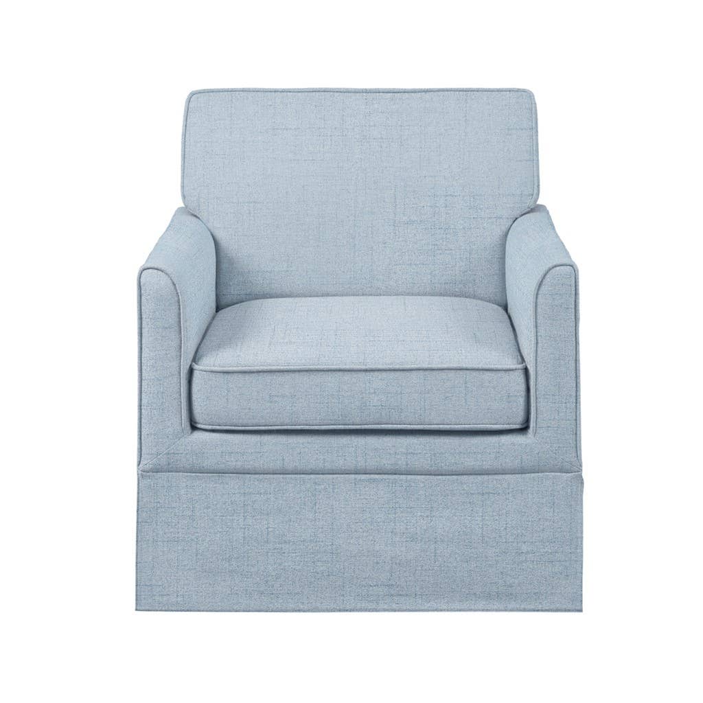 Olliix - Vente Chaises - Housse de fauteuil d'appoint Fauteuil simple Bleu clair3
