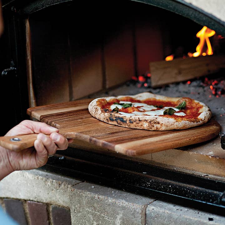 Fox Run Brands - Wholesale Pizza Wheel - Ironwood Napoli Pizza Peel, Acacia Wood, 0.5" x 14" x 14"3