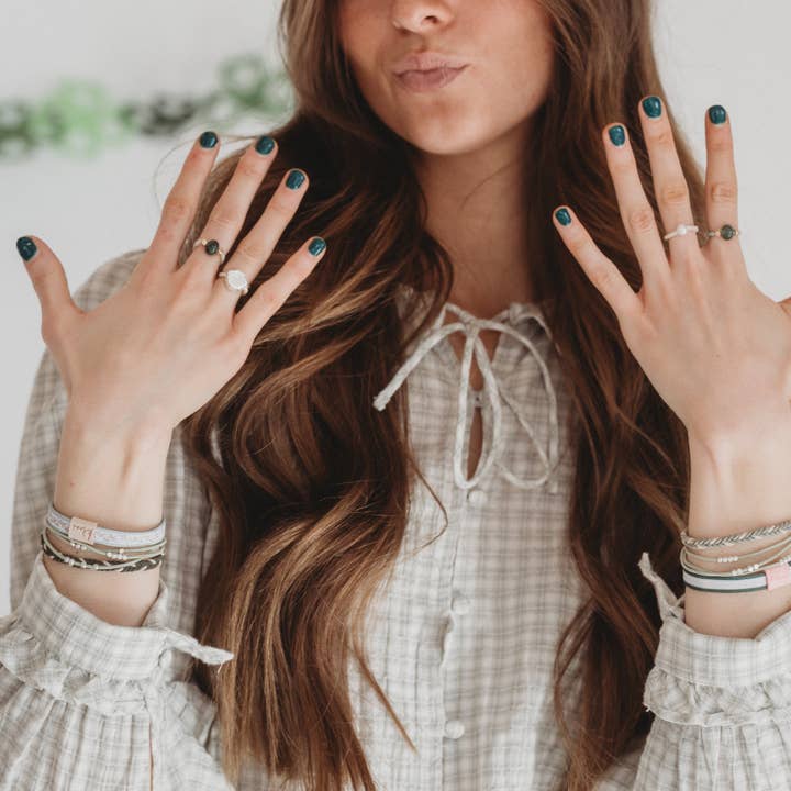 K'lani hair tie bracelets - Wholesale Hair Tie - "Tide" Seashell Beach Vibe Hair Tie Rings3