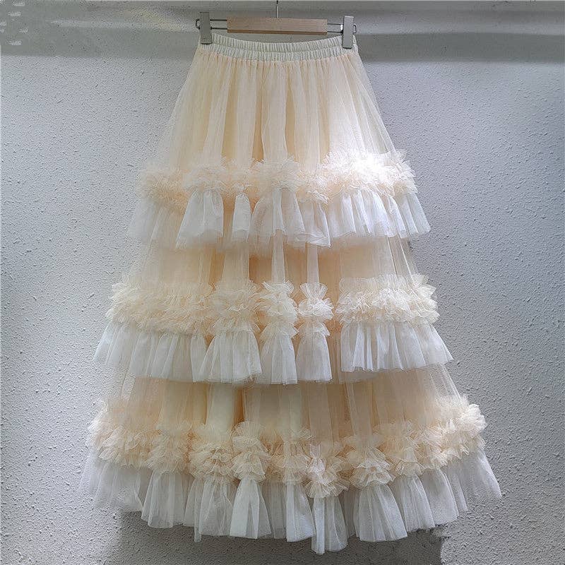 Sanyao Fashion – wholesale Skirt – Women’s – M241 Whipped Ruffle Dream Skirt – Layered A-Line Tutu3