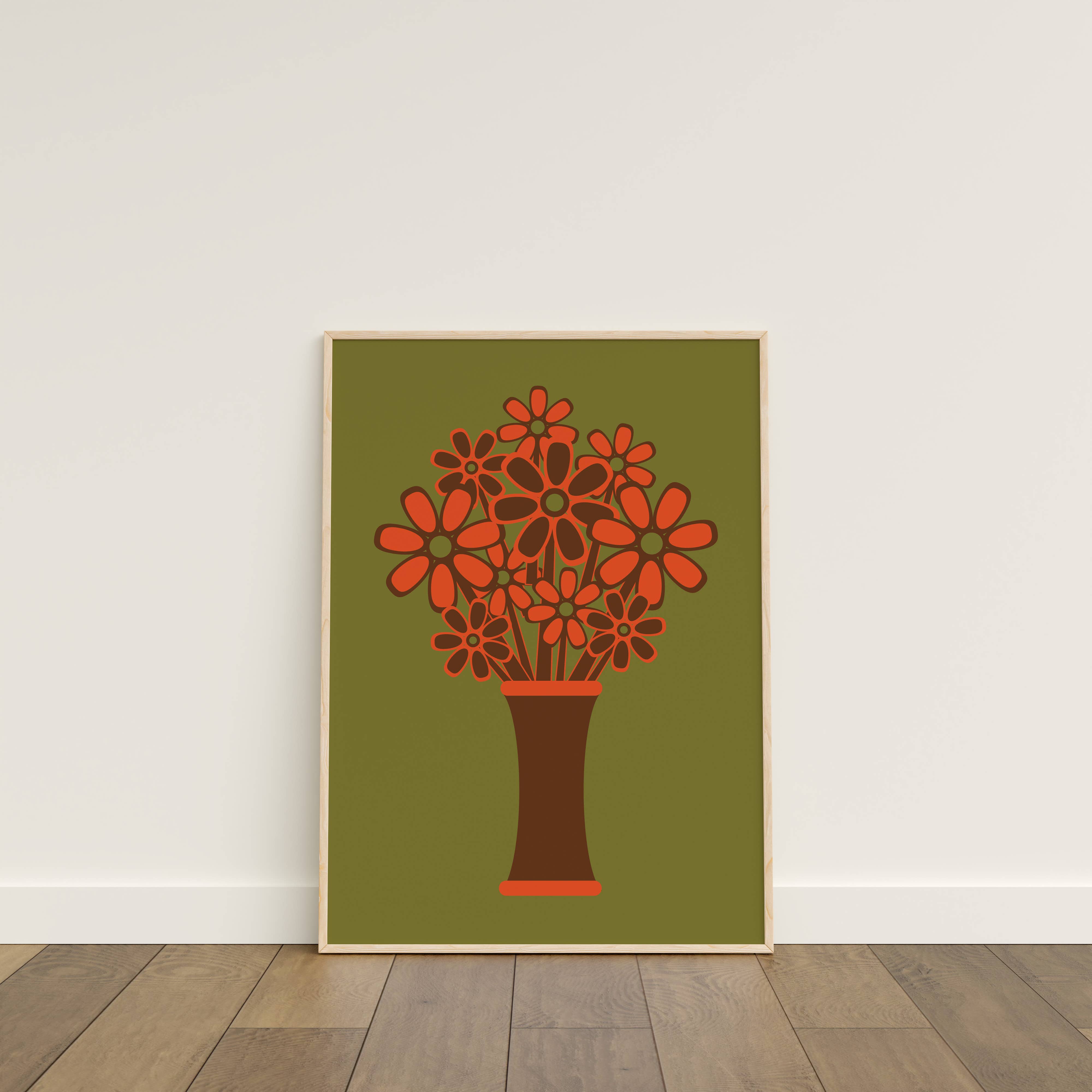GiGi Thomas Designs - Wholesale Art Print - Brown Vase Orange Flowers Print3