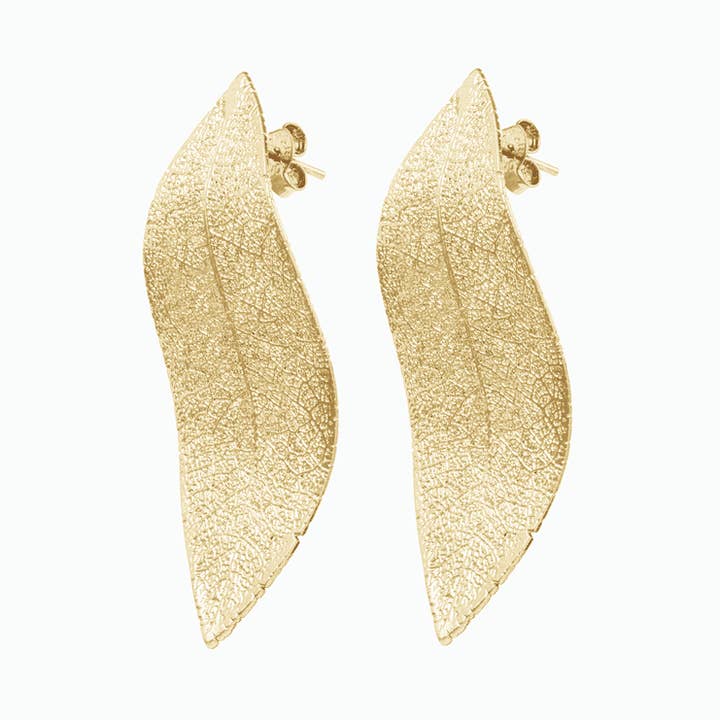CANA 18 Carat Recycled Yellow Gold Plated Handmade Earrings for wholesale by PureLeaf