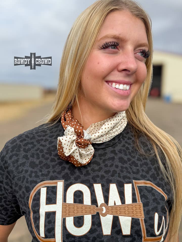 Kleine Polka Dot Koffie Wild Rag voor wholesale door Rowdy Crowd Clothing
