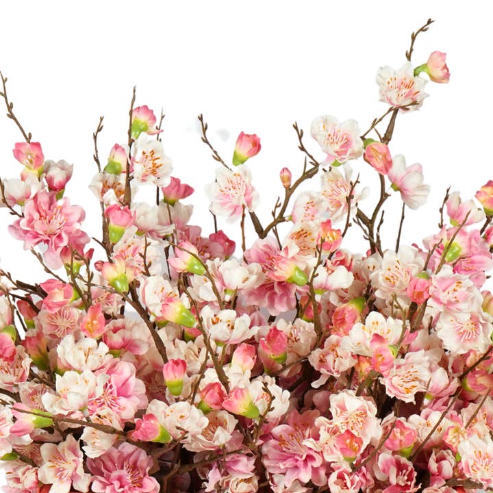 Wildflowers by Floriette - Wholesale Artificial Flowers - Prunus artificial Pick L41cm Cream/Pink2