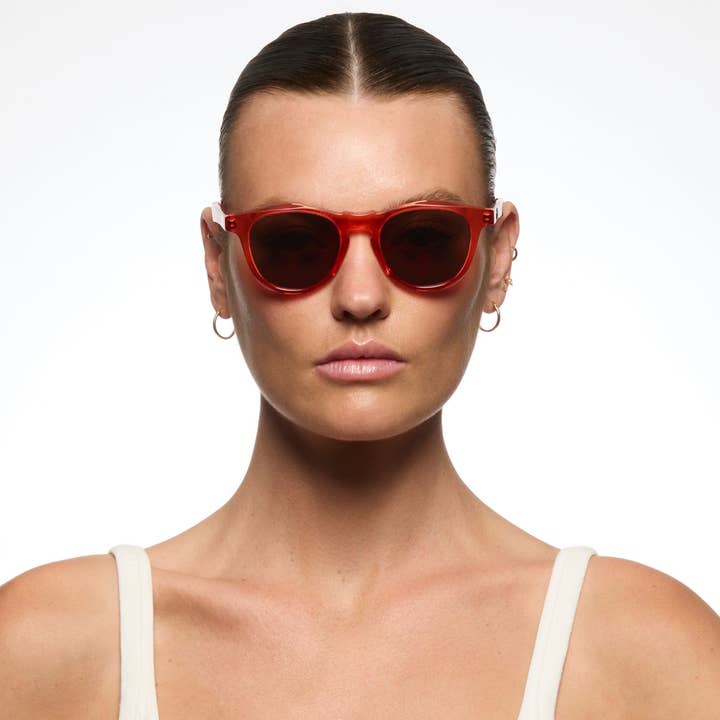 VOCAL Bio-Acetate Translucent Red | Amber Bio Lens for wholesale by Childe Eco Eyewear
