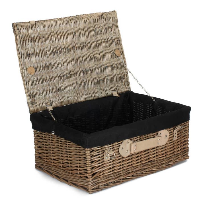 56cm Antique Wash Willow Picnic Wicker Basket for wholesale by Red Hamper