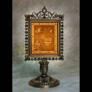 Celestial Bodies Porcelain Lithophane Victorian Accent Lamp for wholesale by The Porcelain Garden Inc.