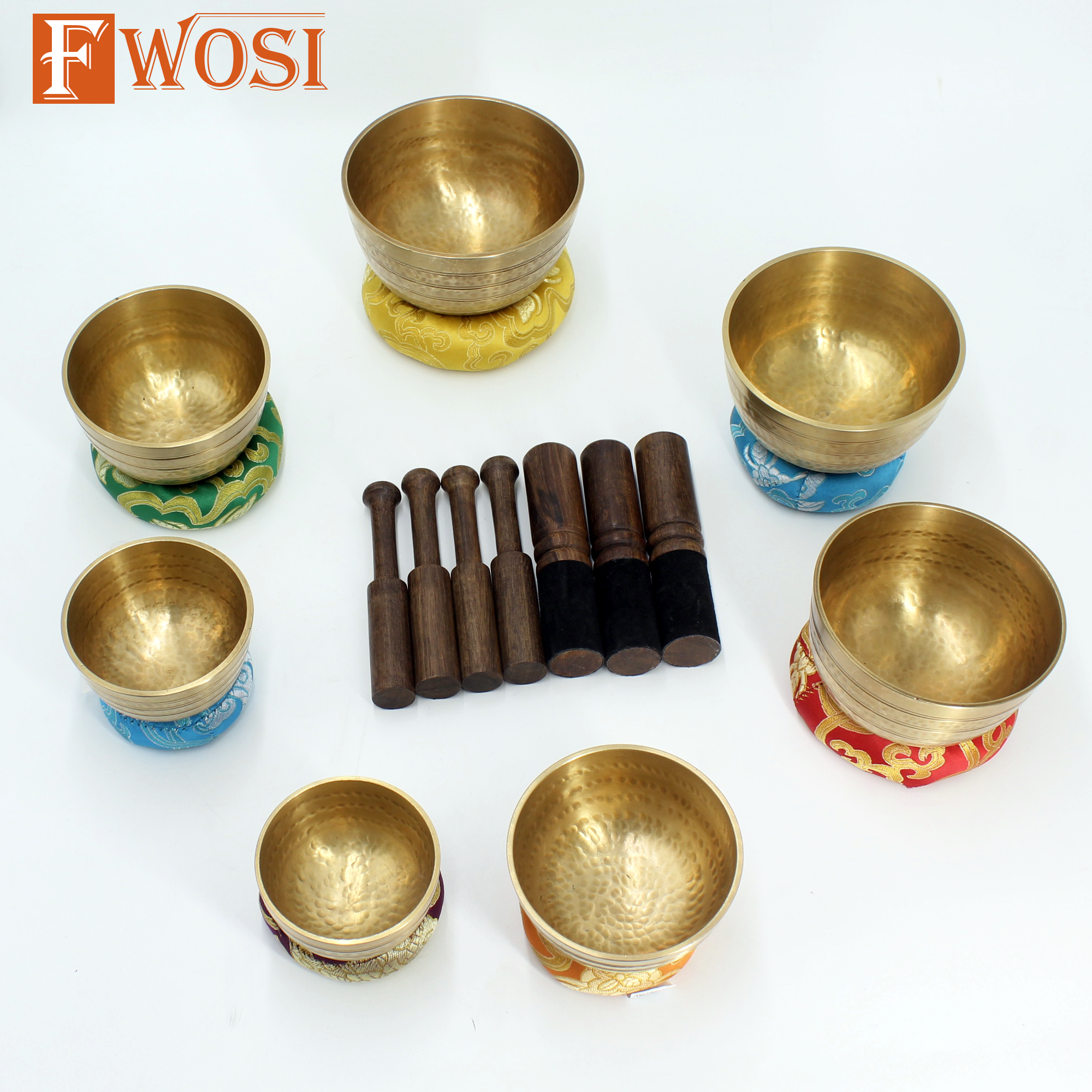Fwosi - Vente Accessoire de méditation - Set de 7 bols chantants 7 chakras pour méditation profonde et yoga9