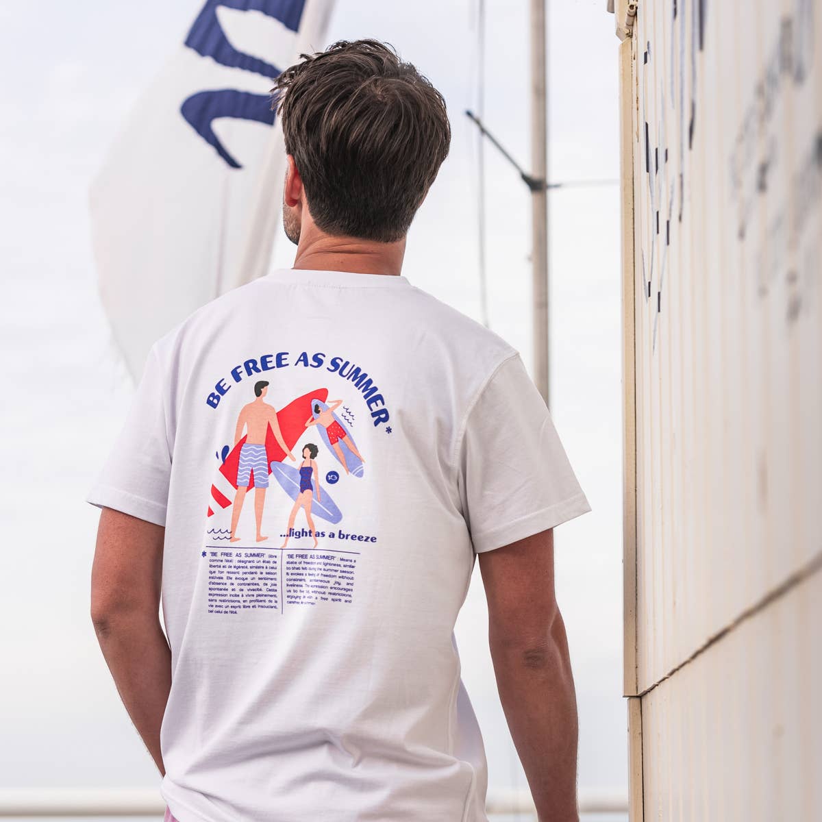 BILLYBELT - Wholesale T-Shirt - Men's - Surfer 100% organic cotton T-shirt - White1