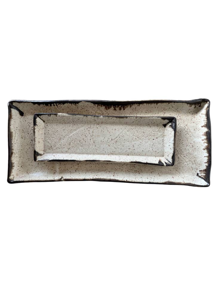 Luna Textured Rectangular Trays for wholesale by Gina DeSantis Ceramics
