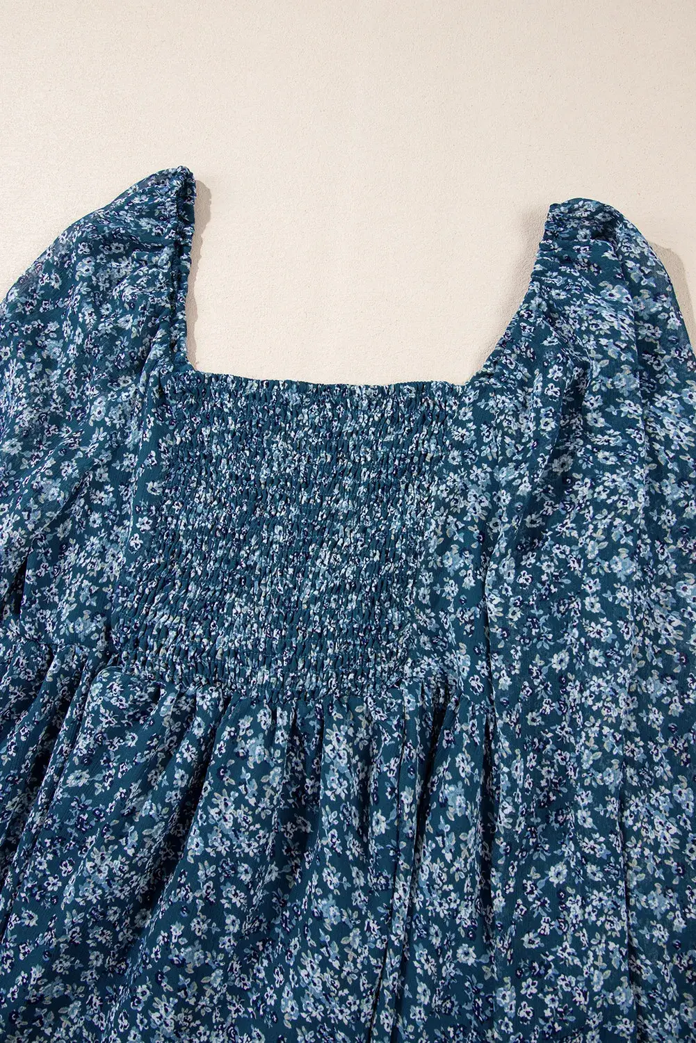 Lovesoft - Wholesale Dress - Women's - Green Floral Print Sweetheart Neck Shirred Back Mini Dress6