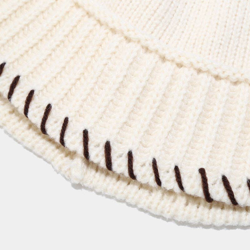 Dipped Shop - Wholesale Vissershoedje - Dames - Vintage gebreide emmerhoed in effen kleur DPKB03398