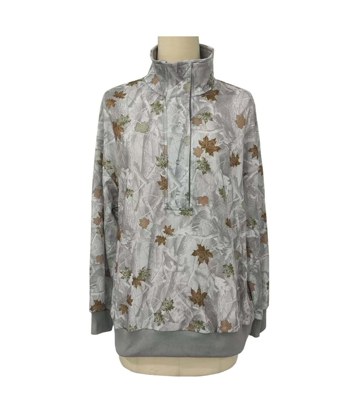 Rosa Clothing - Wholesale Sweatshirt - Women's - Western Retro Camo Tree Branch Collared Sweatshirt0