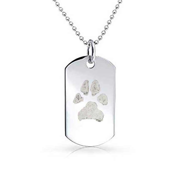 Paw Print Dog Tag Necklace for wholesale by Gemz By Emz