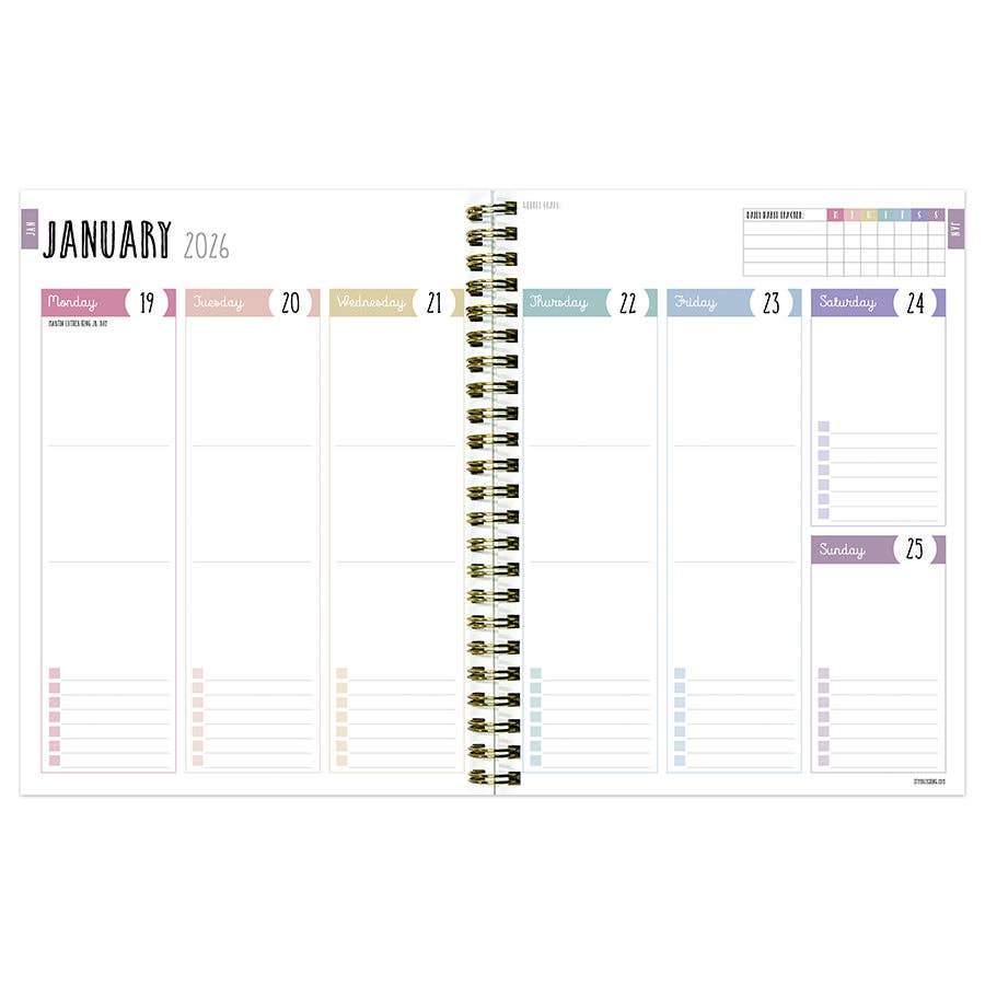TF Publishing - Paper Goods - Wholesale Planner - 2026 Pink Pretty Petals Medium Weekly Monthly Planner4