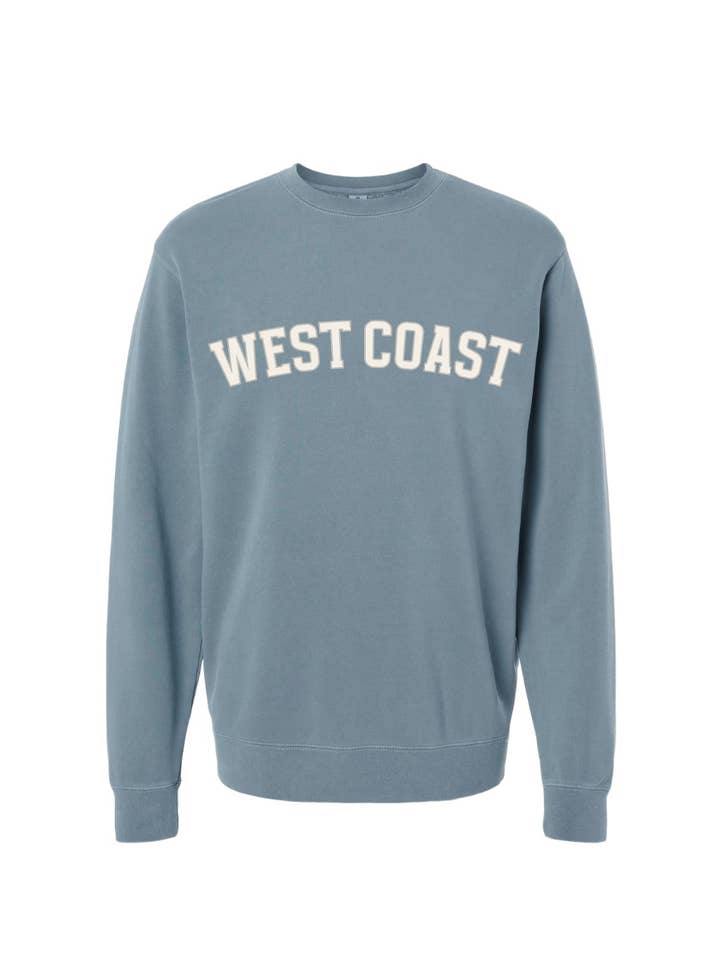 Midweight Pigment-Dyed Crewneck Sweatshirt / Pigment Slate / West Coast for wholesale by Salt & Sand