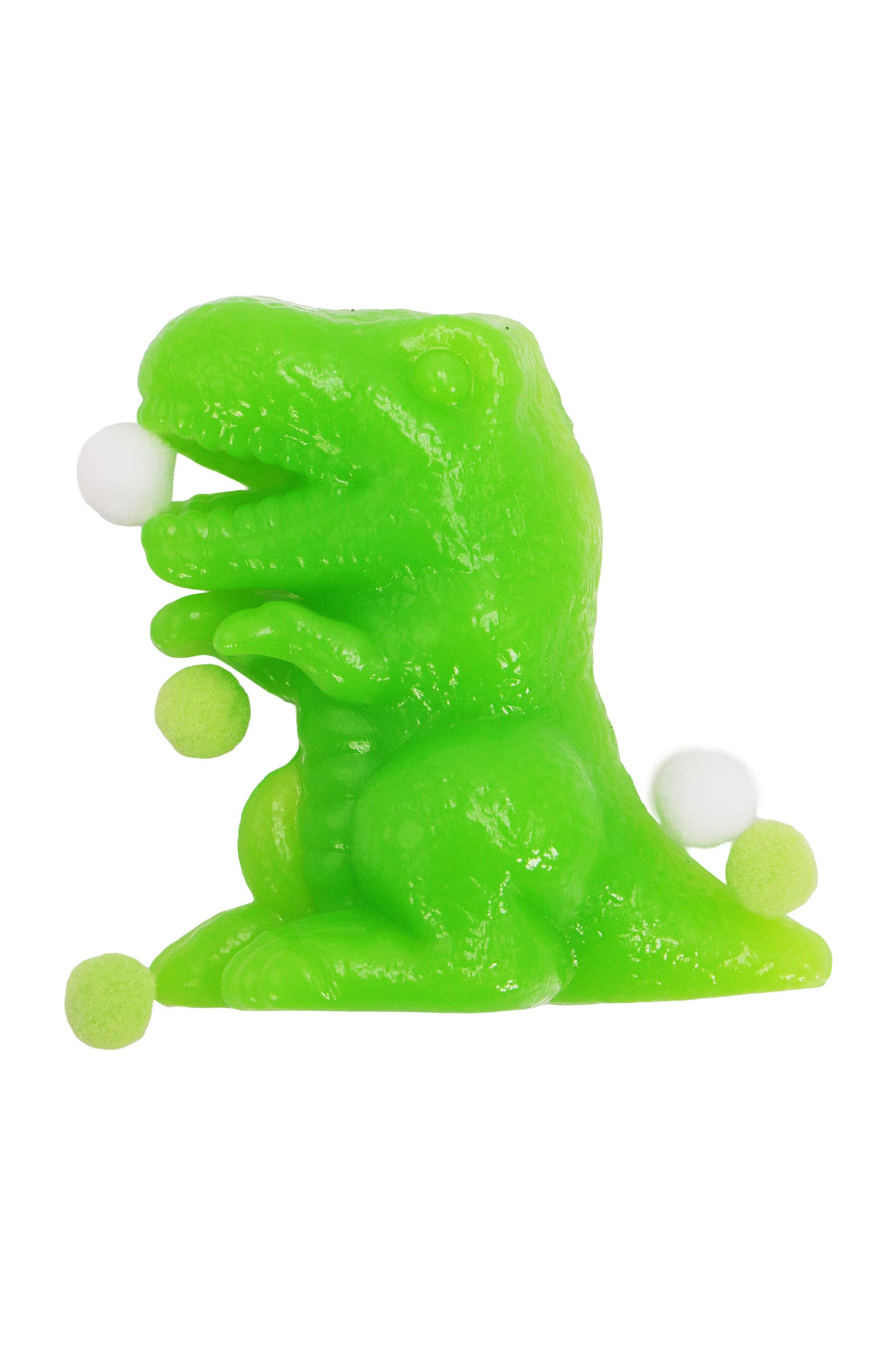 ASSORTED T-rex Dinosaur Sticky Mochi Pom Pom Squishy Bag for wholesale on Faire5