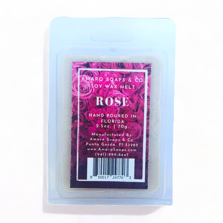Fusione di cera di soia rosa per la vendita all'ingrosso da parte di Amaro Soaps & Co.