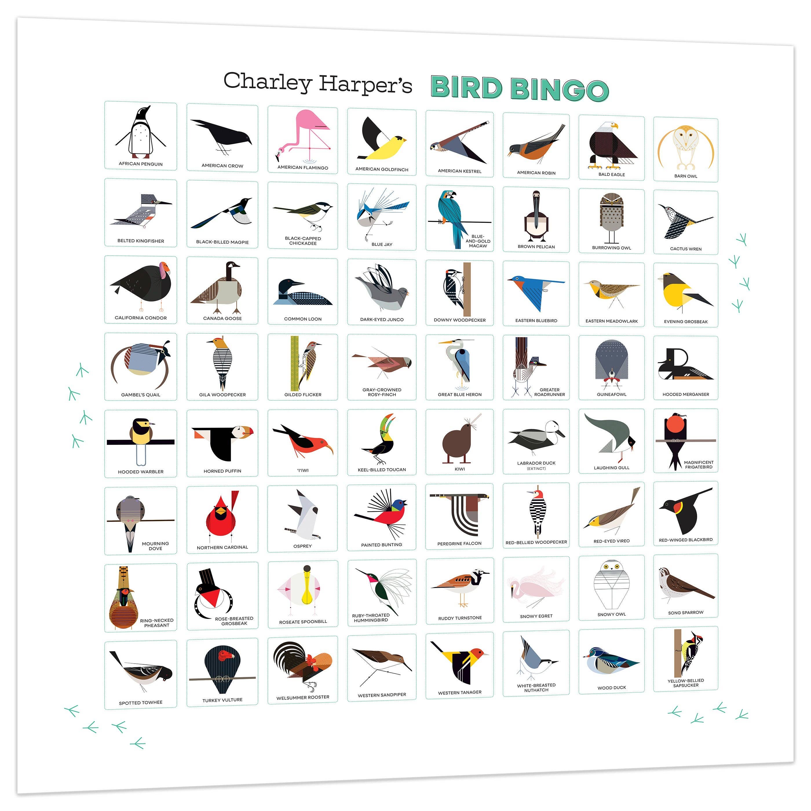 Pomegranate – wholesale Board game – Charley Harper’s Bird Bingo2