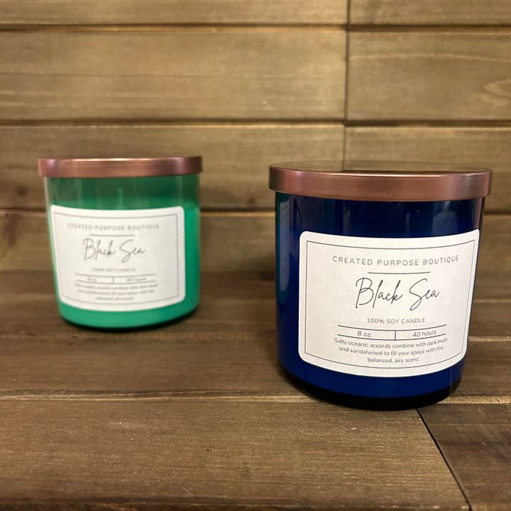 Black Sea - Soy Wax Candle - 8oz Tumbler for wholesale by Created Purpose Boutique