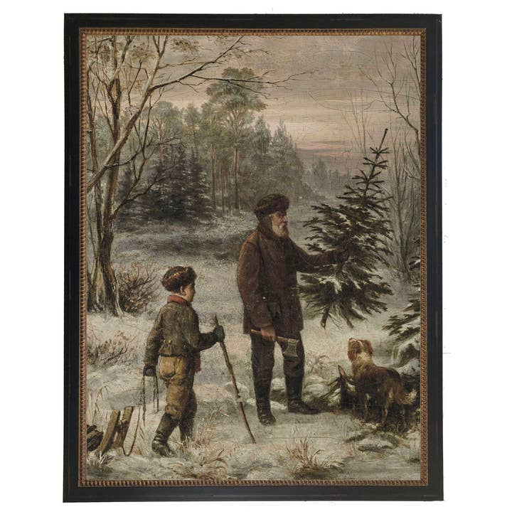 Antique Curiosities Inc – wholesale Art print – Framed winter oil painting reproduction E0