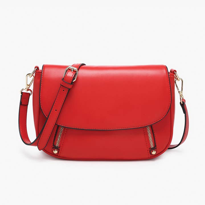Jen & Co. - Wholesale Satchel - Women's - M2628 Lindsay Dual Zip Flapover Crossbody