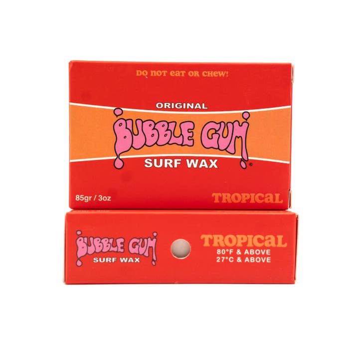 Bubble Gum "Original Formula" Surf Wax Box - Tropical - 80° for wholesale by Bubble Gum Surf Wax